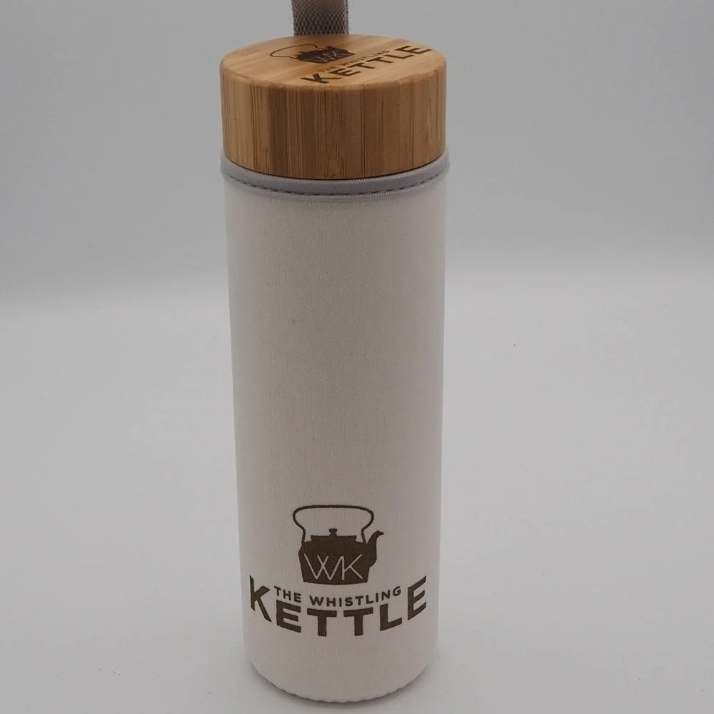 Whistling Kettle Tea Tumbler 16oz Double Wall Glass Tea Tumbler Infuser Koi Fish